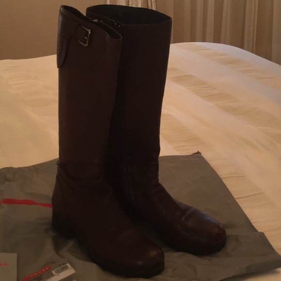 Authentic PRADA BROWN BOOTS - Picture 1 of 6